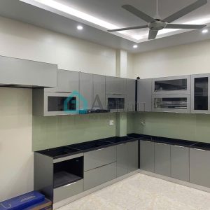 Tủ bếp nhựa cánh kính 092